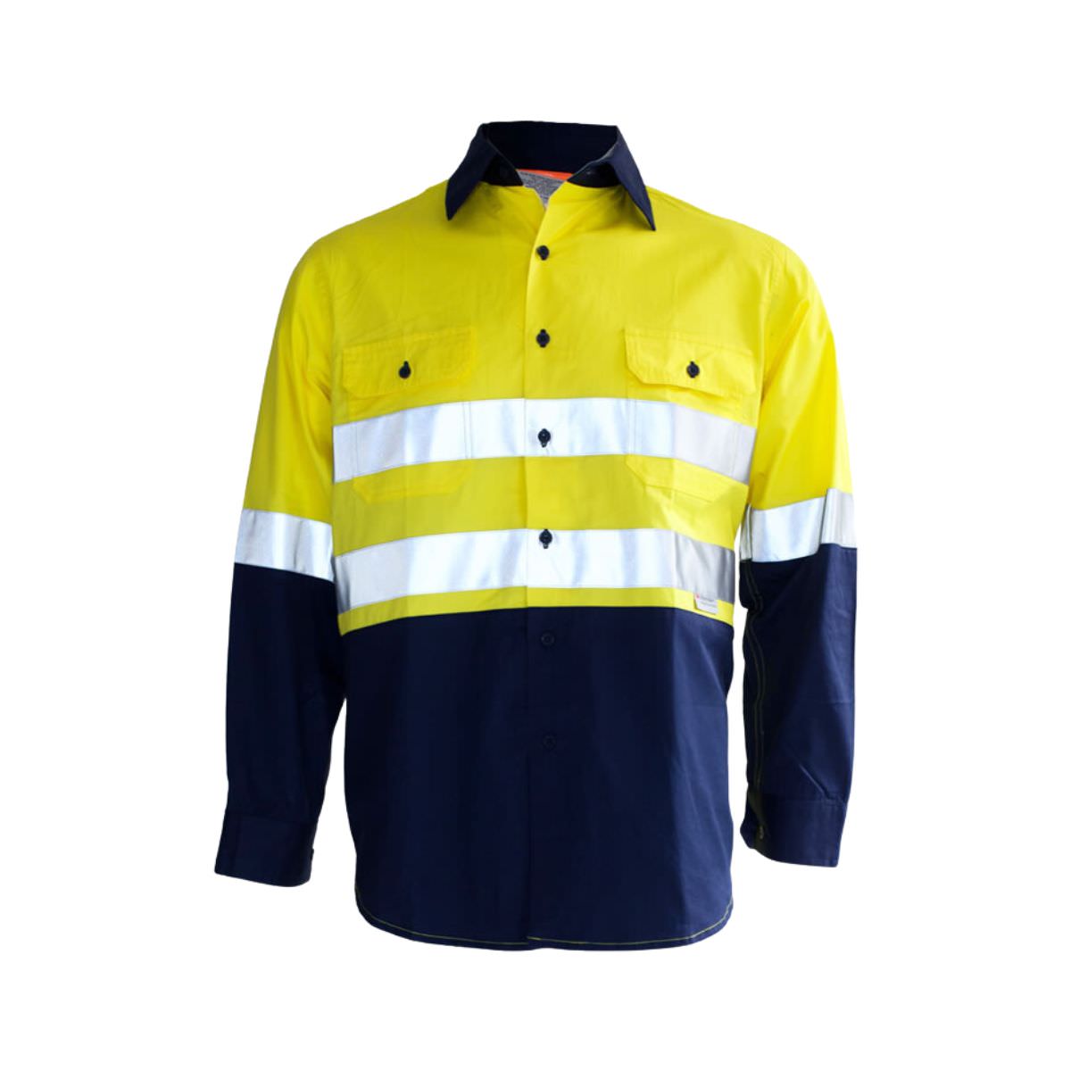 Light Weight Hi Visibility Cotton Drill Shirts With Reflective Tape 7LDYT