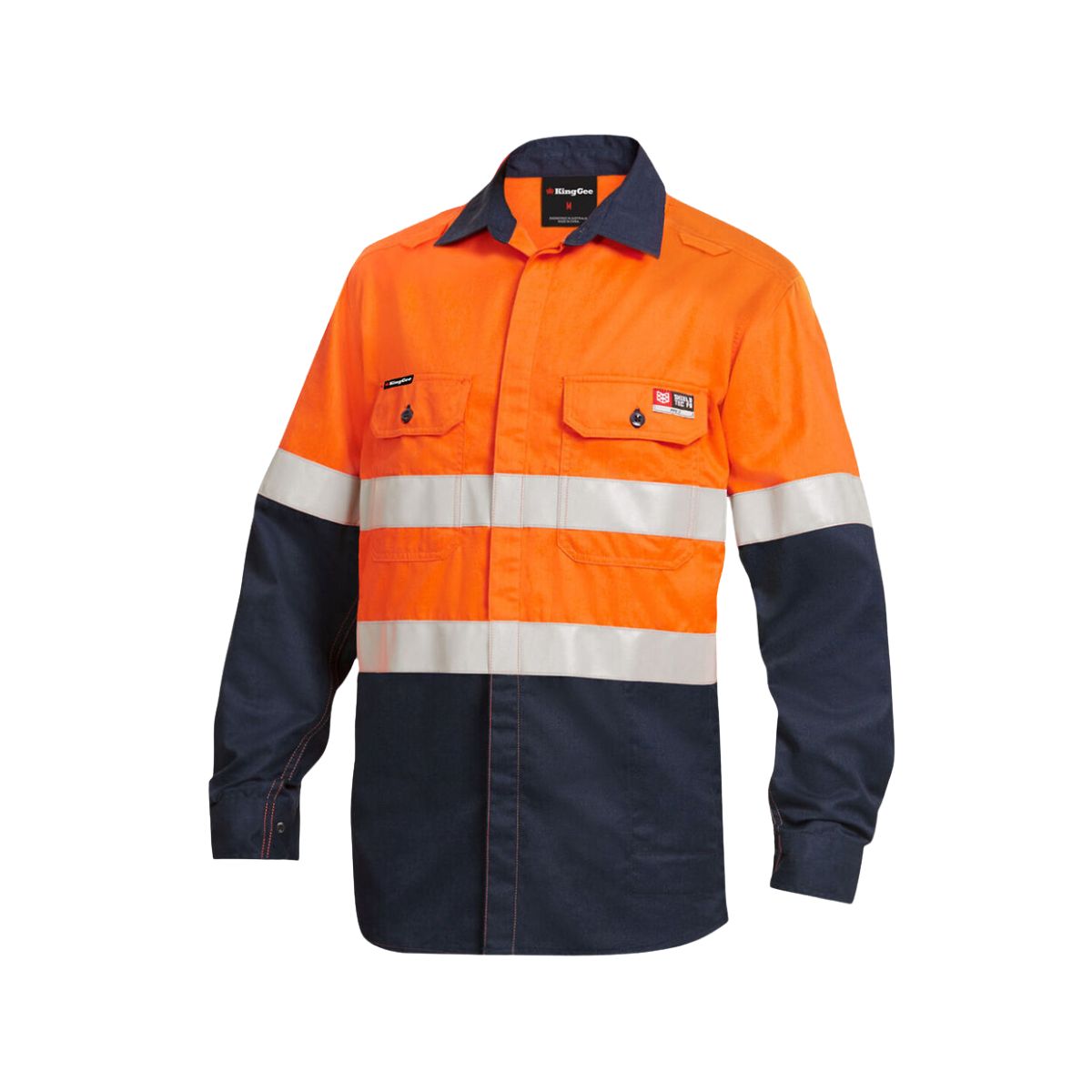 KingGee ShieldTEC Lenzing FR Hi-Vis Spliced Open Front Taped Shirt K84000