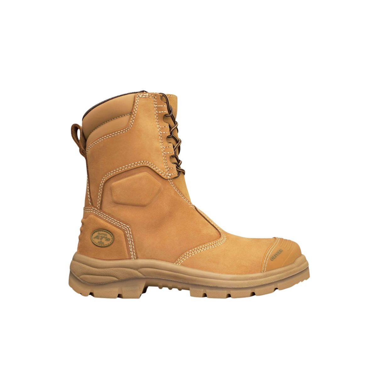 Oliver AT55 Series 200mm Hi-Leg Wheat Zip Sided Safety Boot 55385