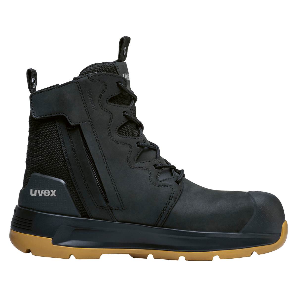 uvex 3 X-Flow Zip Side Work Boot Black / Tan 65428