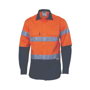 DNC HiVis Cool-Breeze Cotton Shirt with 3M 8910 Reflective Tape - Long sleeve 3886