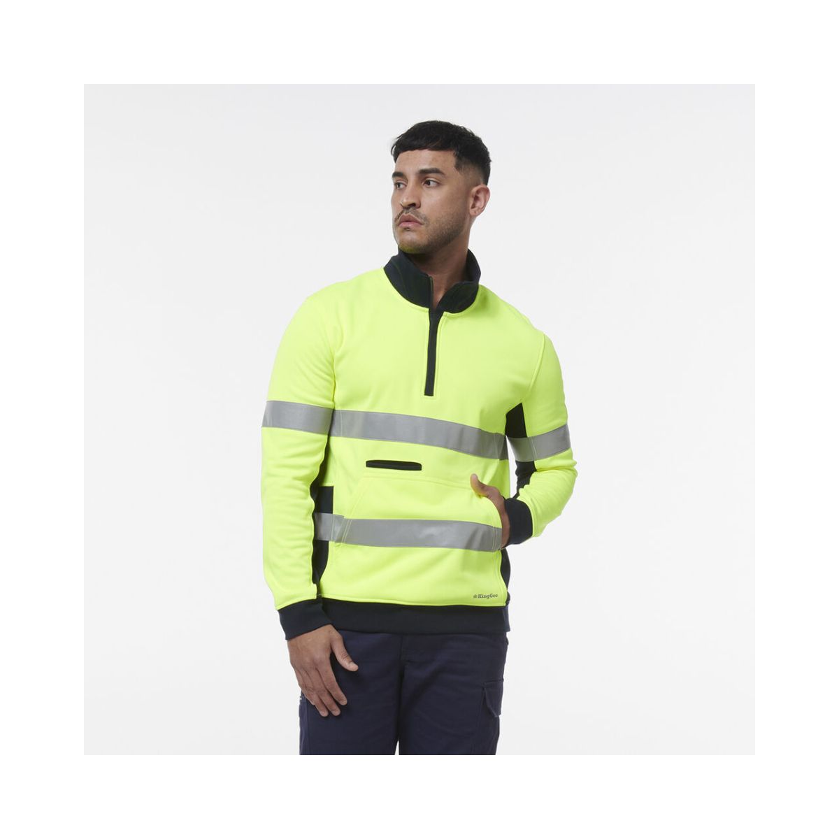 KingGee Hi Vis Reflective 1/4 Zip Fleece K55040