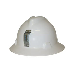 MSA V-Gard Full Brim Hard Hat, Push-Key 4pt Suspension, Metal Lamp Bracket 224165