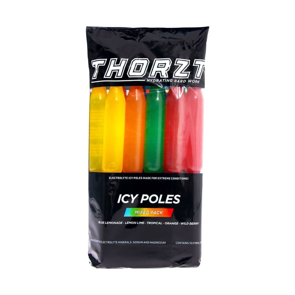 Thorzt Icy Poles Mixed Flavour Pack ICEMIX (Carton of 150 - Mix Of 5 x Fruit Flavours)