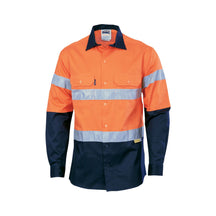 DNC Hi Vis Two Tone Drill Long Sleeve Shirt with 3M 8910 Reflective Tape 3836