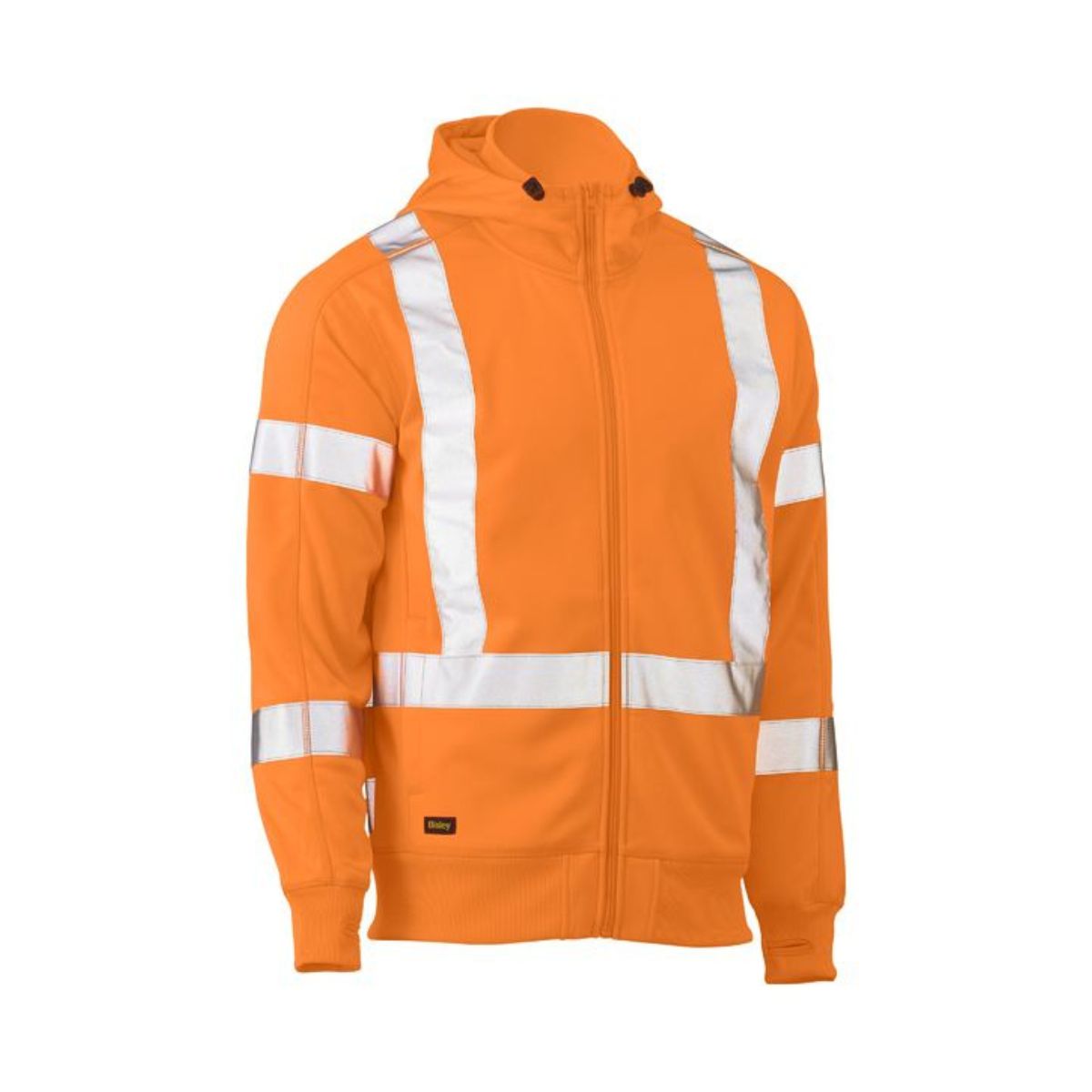 Bisley X Taped Hi Vis Zip Front Fleece Hoodie BK6819XT