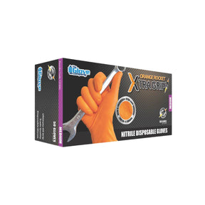 TGC Orange Rocket Xtra Grip Nitrile Gloves 13104 (Box Of 50)