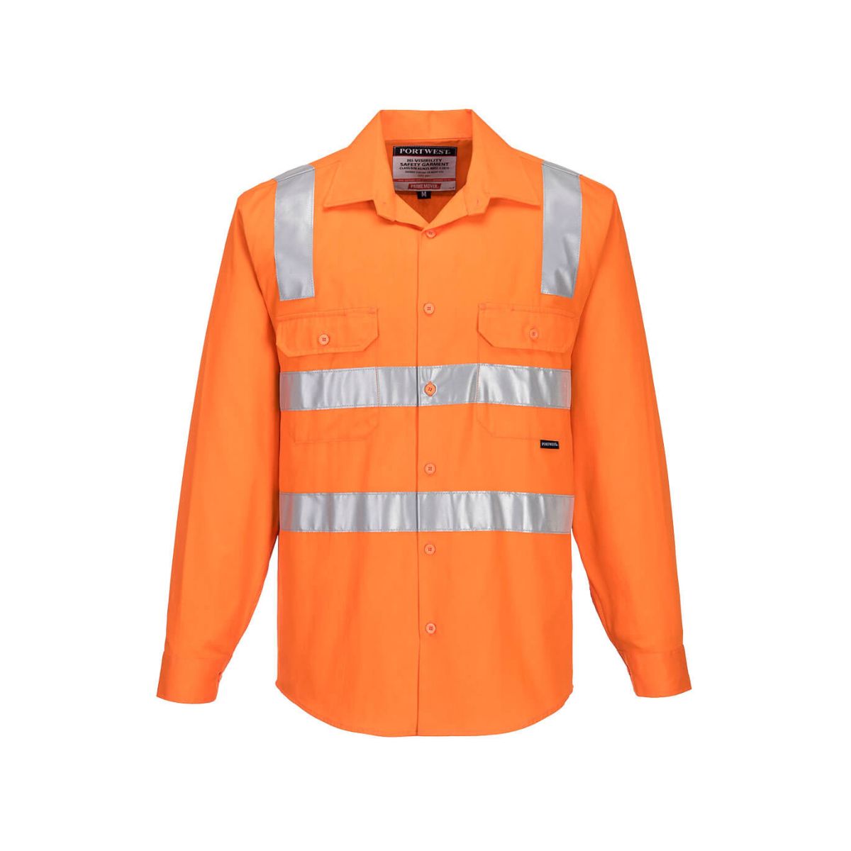 Portwest Perth Hi-Vis Long Sleeve 100% cotton Drill Shirt MS191