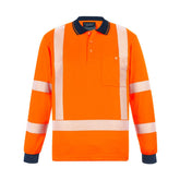 Syzmik Unisex Hi Vis X Back NSW Rail Long Sleeve Polo ZH690