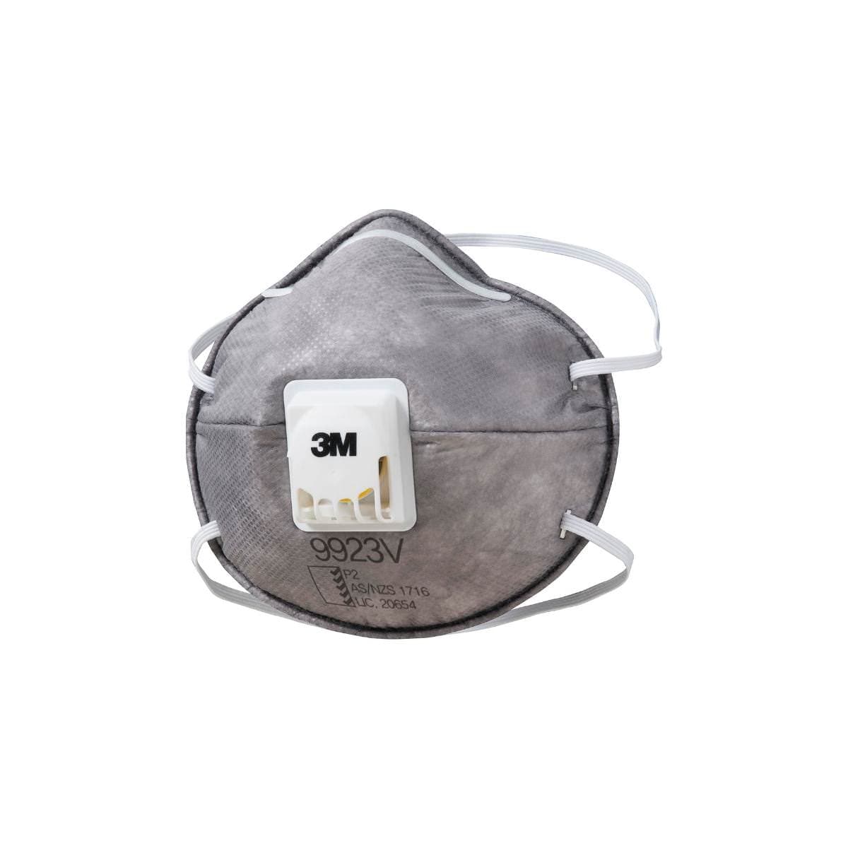 3M™ Cupped Particulate Respirator 9923V, P2, with Nuisance Level* Organic Vapour Relief, valved (Pack of 10)