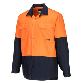 Portwest Hi-Vis Two Tone Lightweight Long Sleeve Shirt MS801