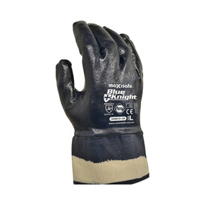 Maxisafe Blue Knight Heavy Duty, Fully Dipped with Safety Cuff GNB131 (Pack of 12)