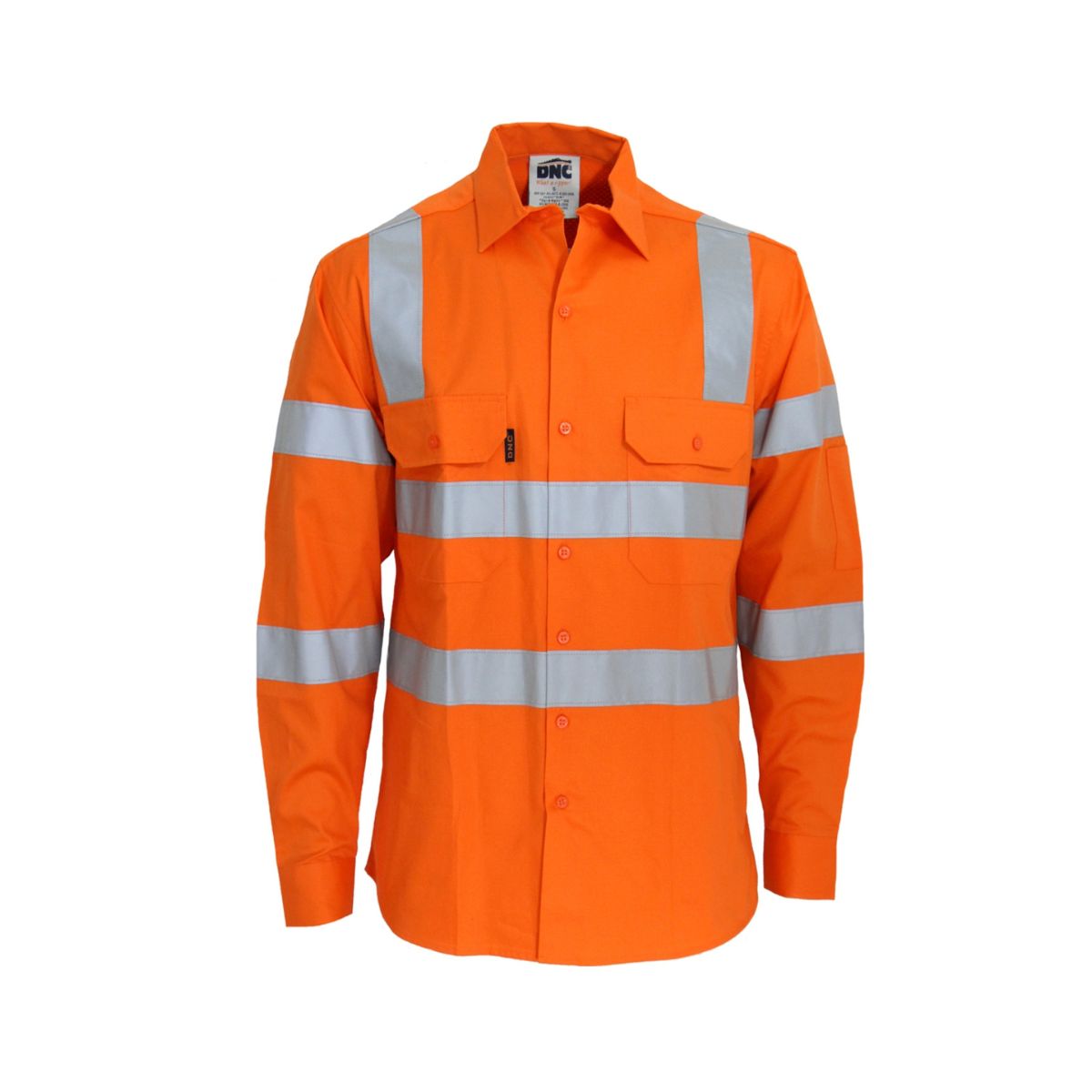 DNC Hi Vis Cotton Shirt VIC Rail Taped L/S 3741