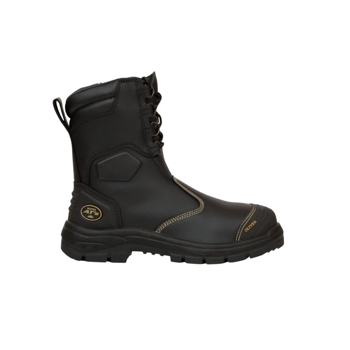 Oliver AT55 Series 200mm Hi-Leg Black Zip Sided Safety Boot 55380