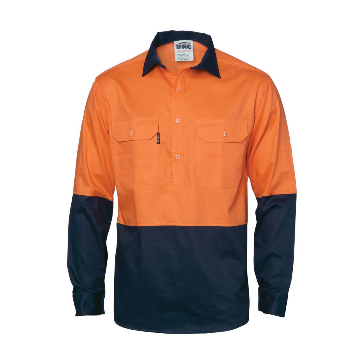 DNC Hi Vis Cool-Breeze Closed Front Shirt L/S 3934