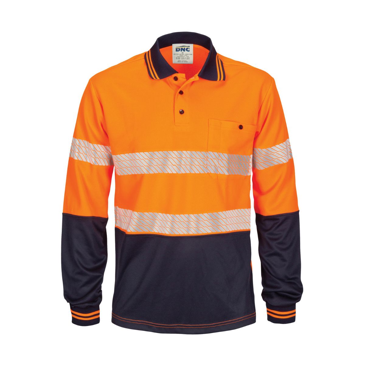 DNC Hi Vis Segmented Tape  Cool-Breathe Polo L/S 3513