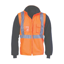 Hi Vis Cross Back Day Night "4 in 1" Zip Off Sleeve Reversible Vest 3994