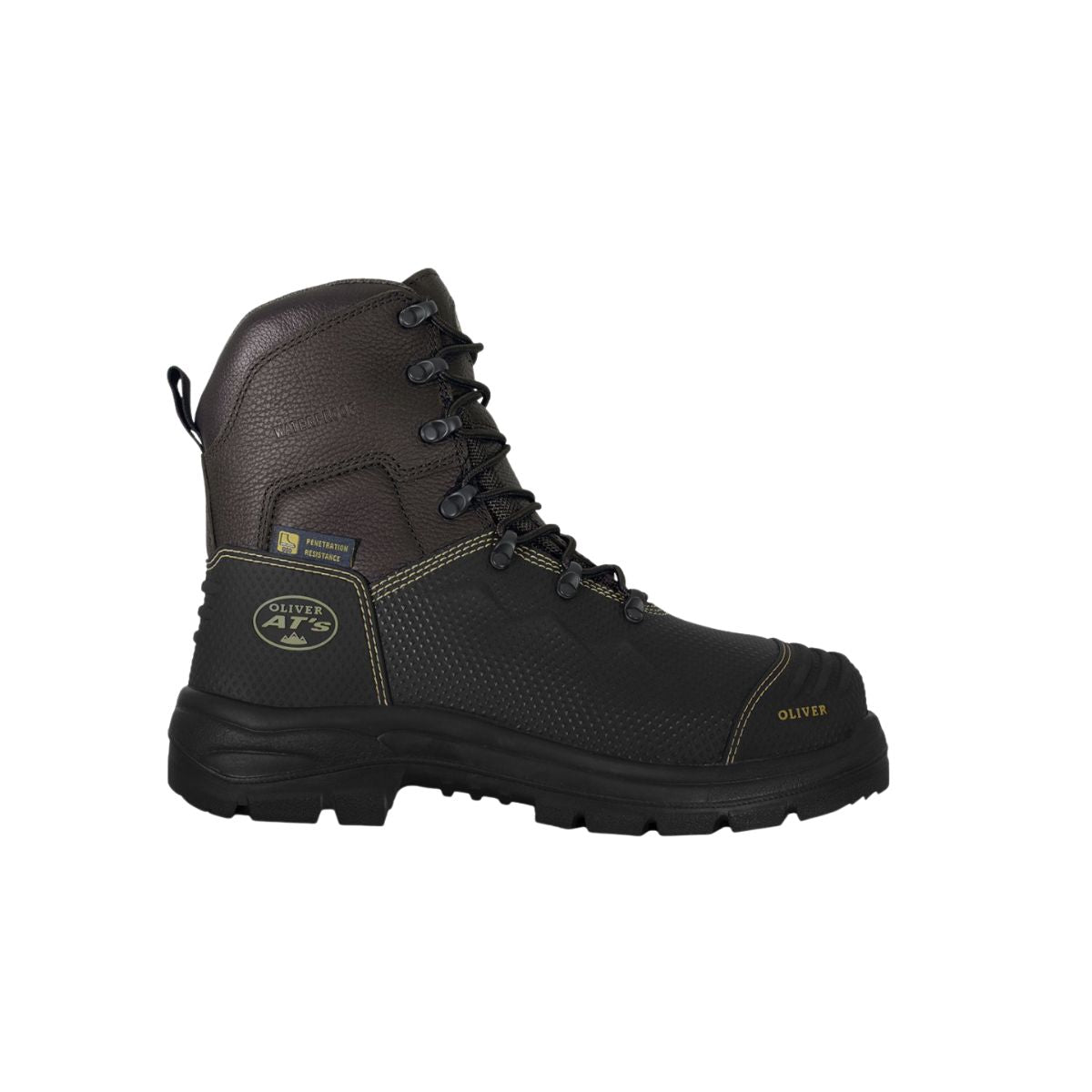 Oliver AT65 Series 150mm Brown Lace-Up Zip Sided Safety Boot 65490Z