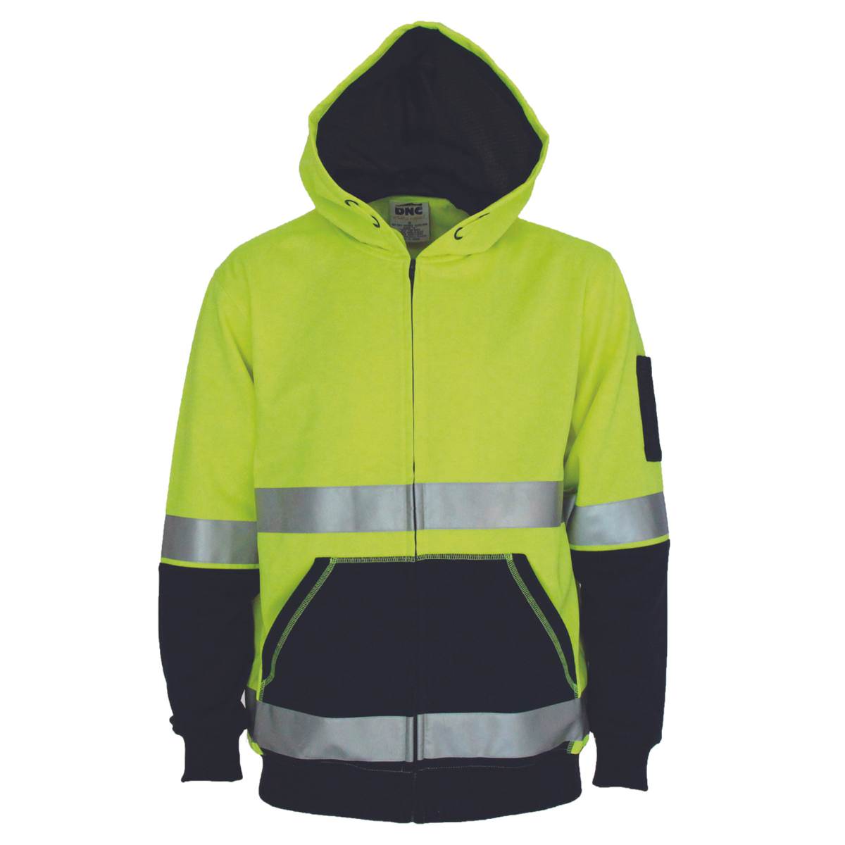 DNC HiVis 2 Tone Full Zip Super Fleecy Hoodie With CSR R/Tape 3788
