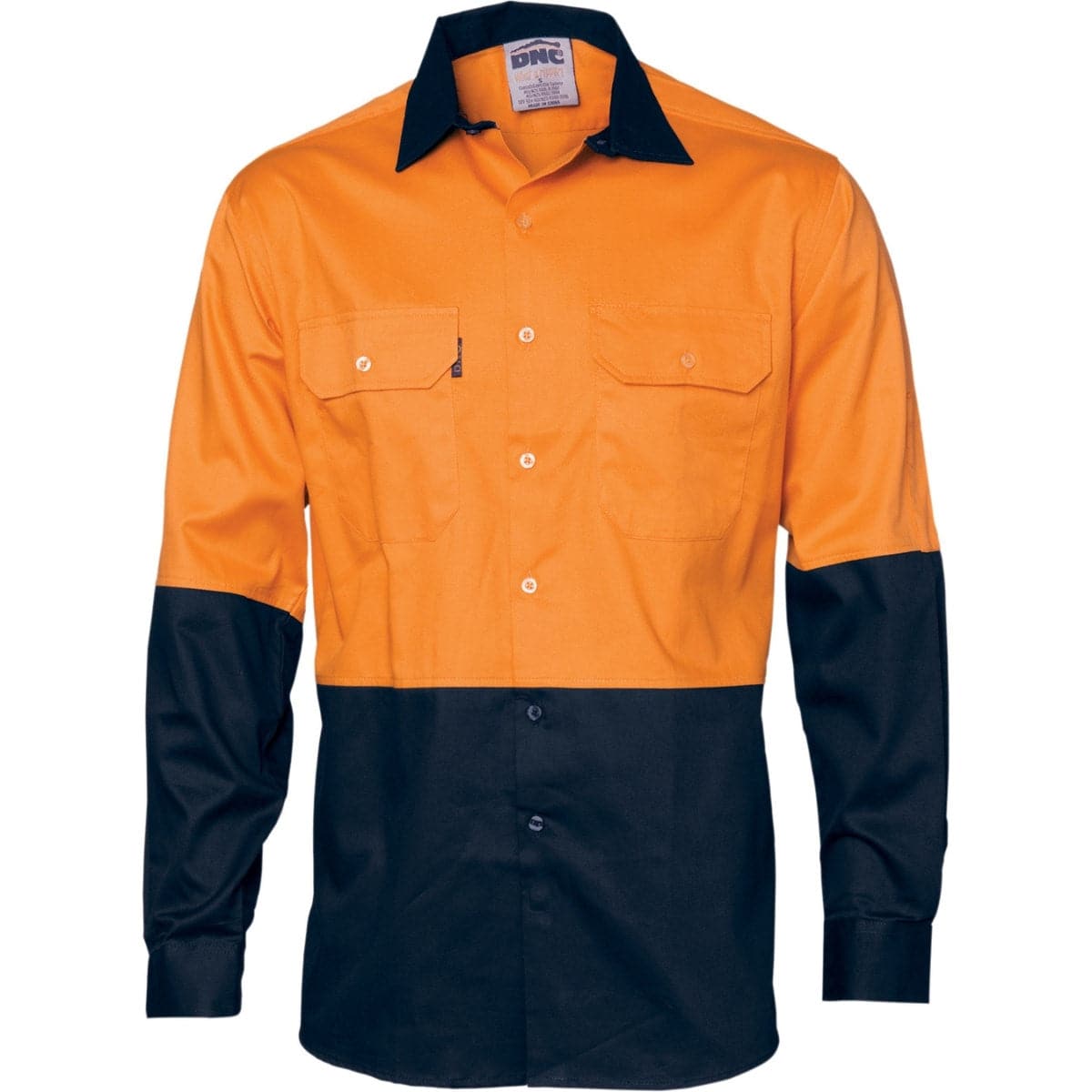 DNC HiVis Two Tone Cotton Drill Shirt - Long Sleeve 3832