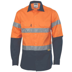 DNC HiVis Two Tone Drill Shirts With 3M8906 R/Tape - Long Sleeve 3736