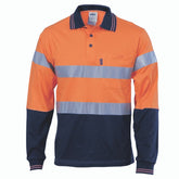 DNC Hivis Cool-Breeze Cotton Jersey Polo With CSR R/Tape - L/S 3916