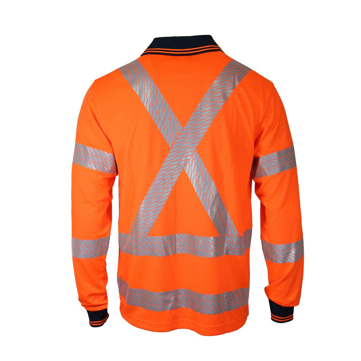 DNC Hi Vis Segmented Tape X Back Polo L/S 3510