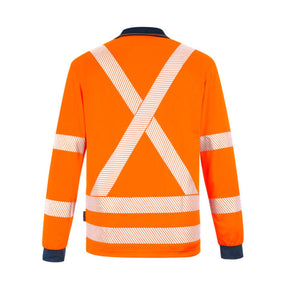 Syzmik Unisex Hi Vis X Back NSW Rail Long Sleeve Polo ZH690