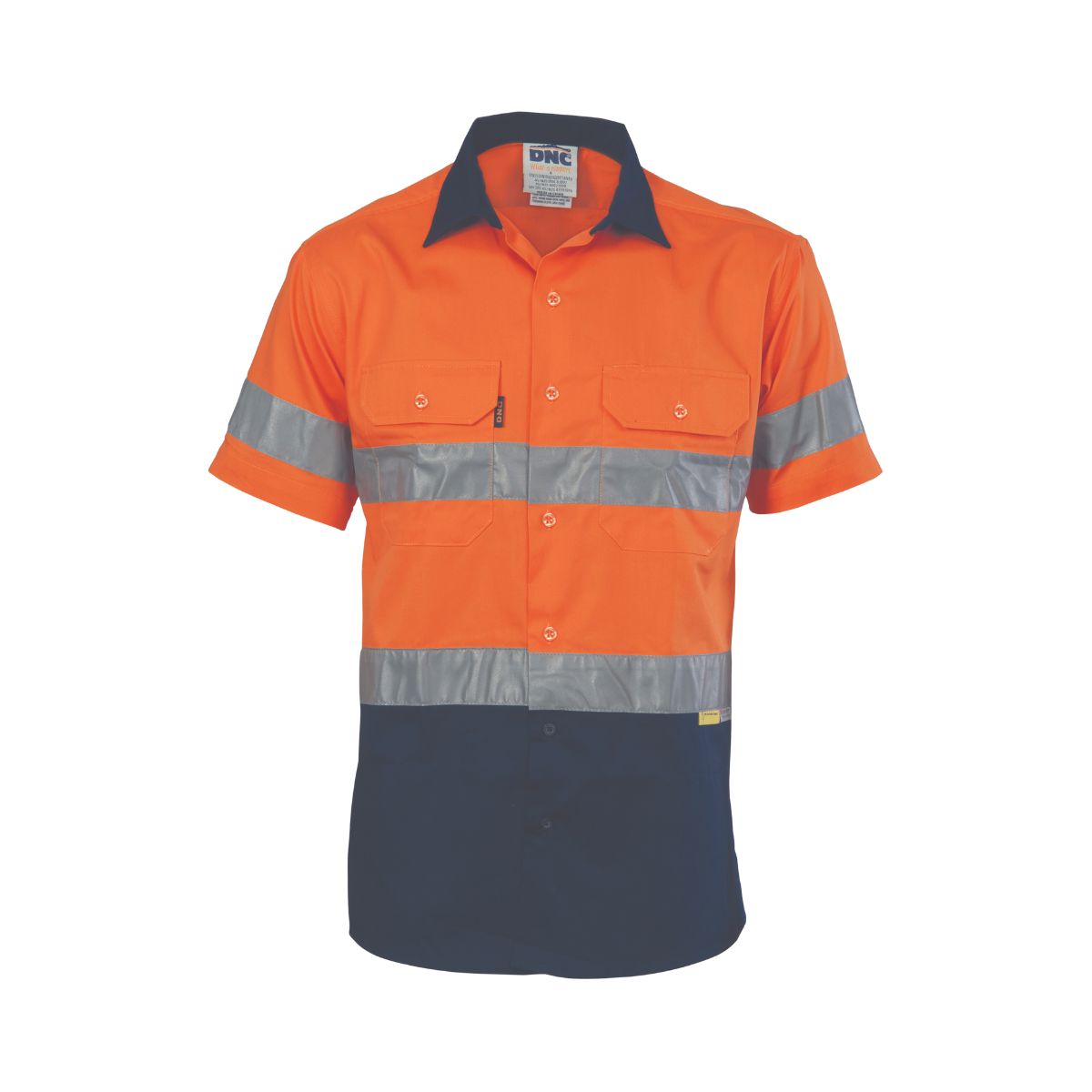 DNC HiVis Cool-Breeze Cotton Shirt with 3M 8906 R/Tape - Short sleeve 3887