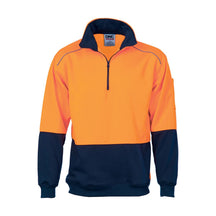 DNC Hi Vis 1/2 Zip Reflective Piping Fleecy L/S 3928