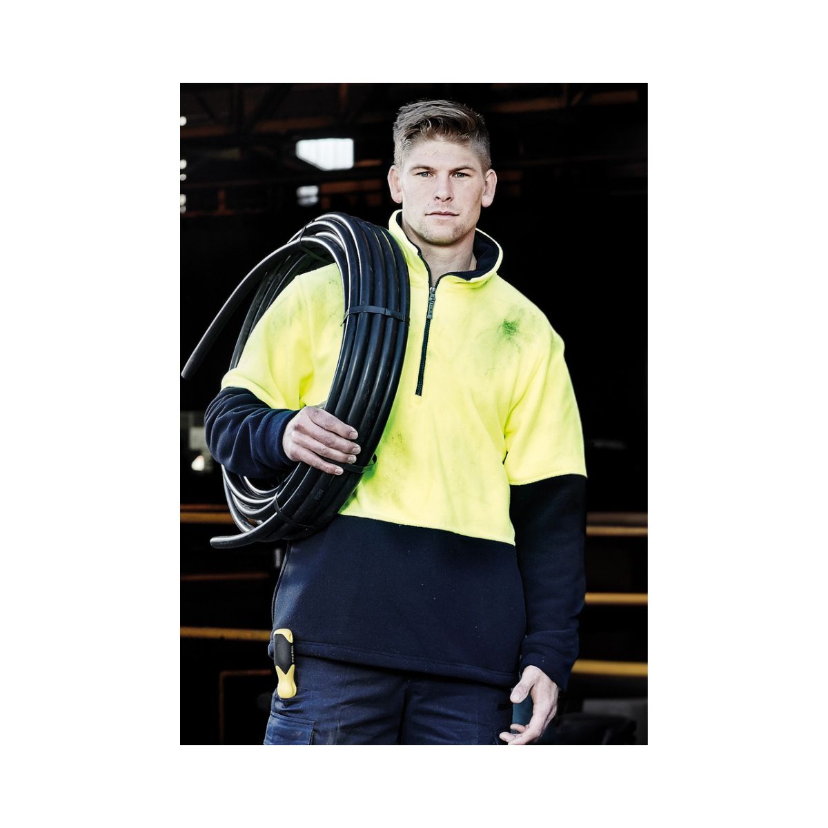 Syzmik Unisex Hi Vis 1/2 Zip Polar Fleece Pullover ZT460