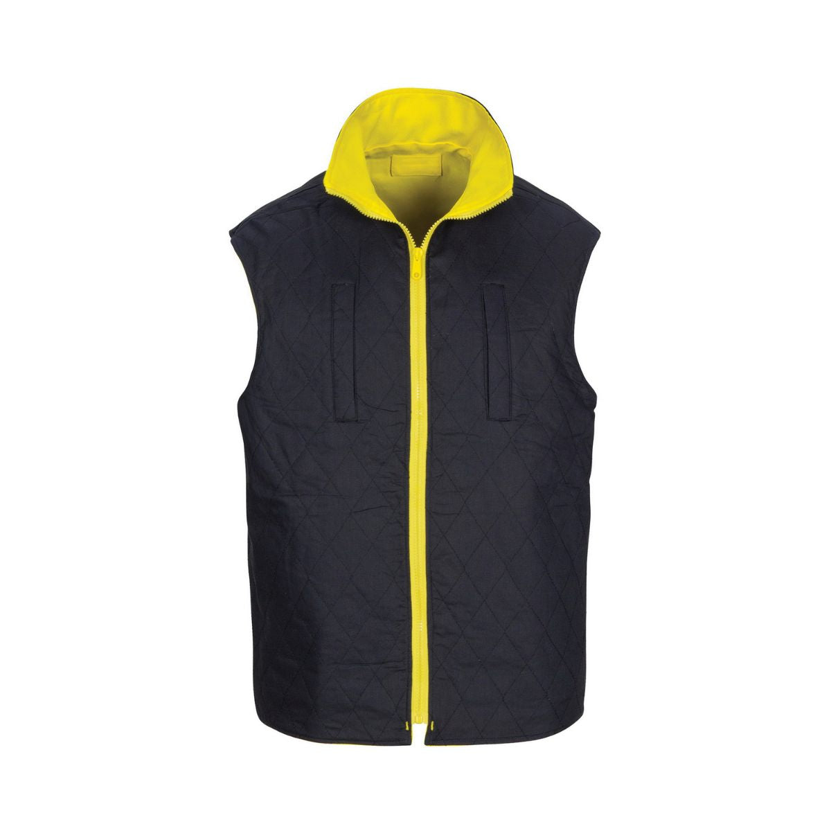 DNC Hi Vis Cotton Drill Reversible Vest with Generic Reflective Tape 3765