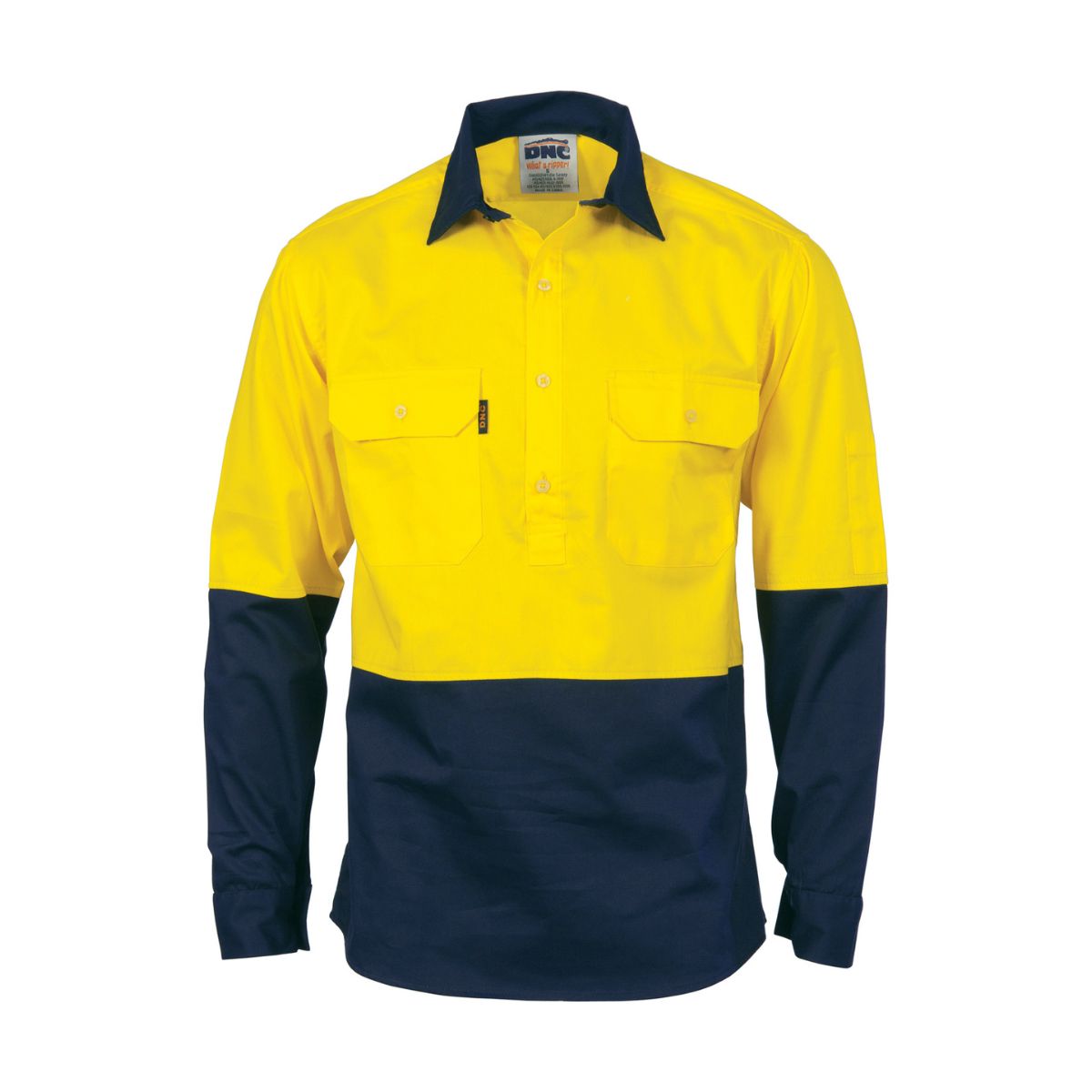 DNC Hi Vis Cool-Breeze Closed Front Shirt L/S 3934
