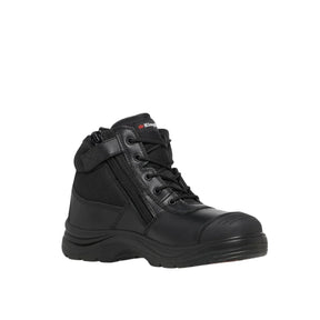 KingGee Tradie Men's Zip/Lace Steel Cap Safety Work Boots 5" K27150