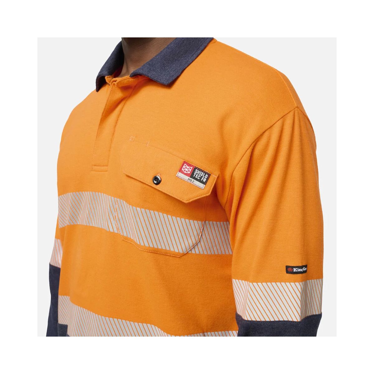 KingGee ShieldTEC FR Hi-Vis Spliced Polo With FR Tape K84008