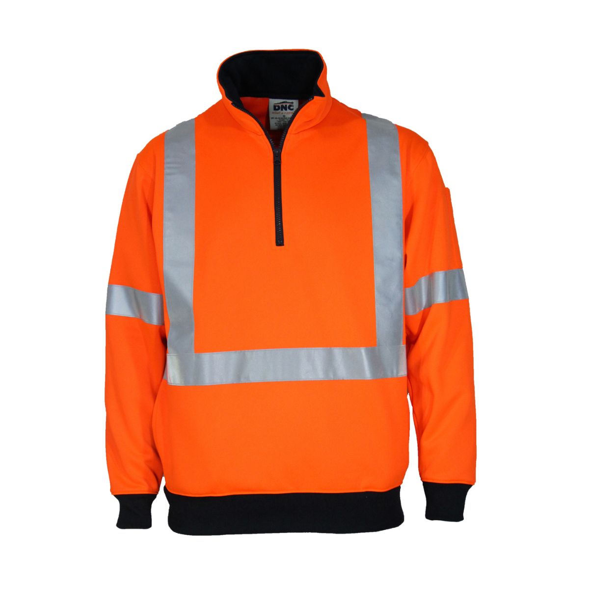 DNC Hi Vis 1/2 Zip Fleecy X Back Taped L/S 3933