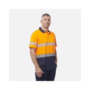KingGee Men's Workcool Hyperfreeze Hi Vis Short Sleeve Polo Shirt With Segmented Tape K54215