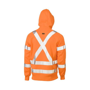 Bisley X Taped Hi Vis Zip Front Fleece Hoodie BK6819XT