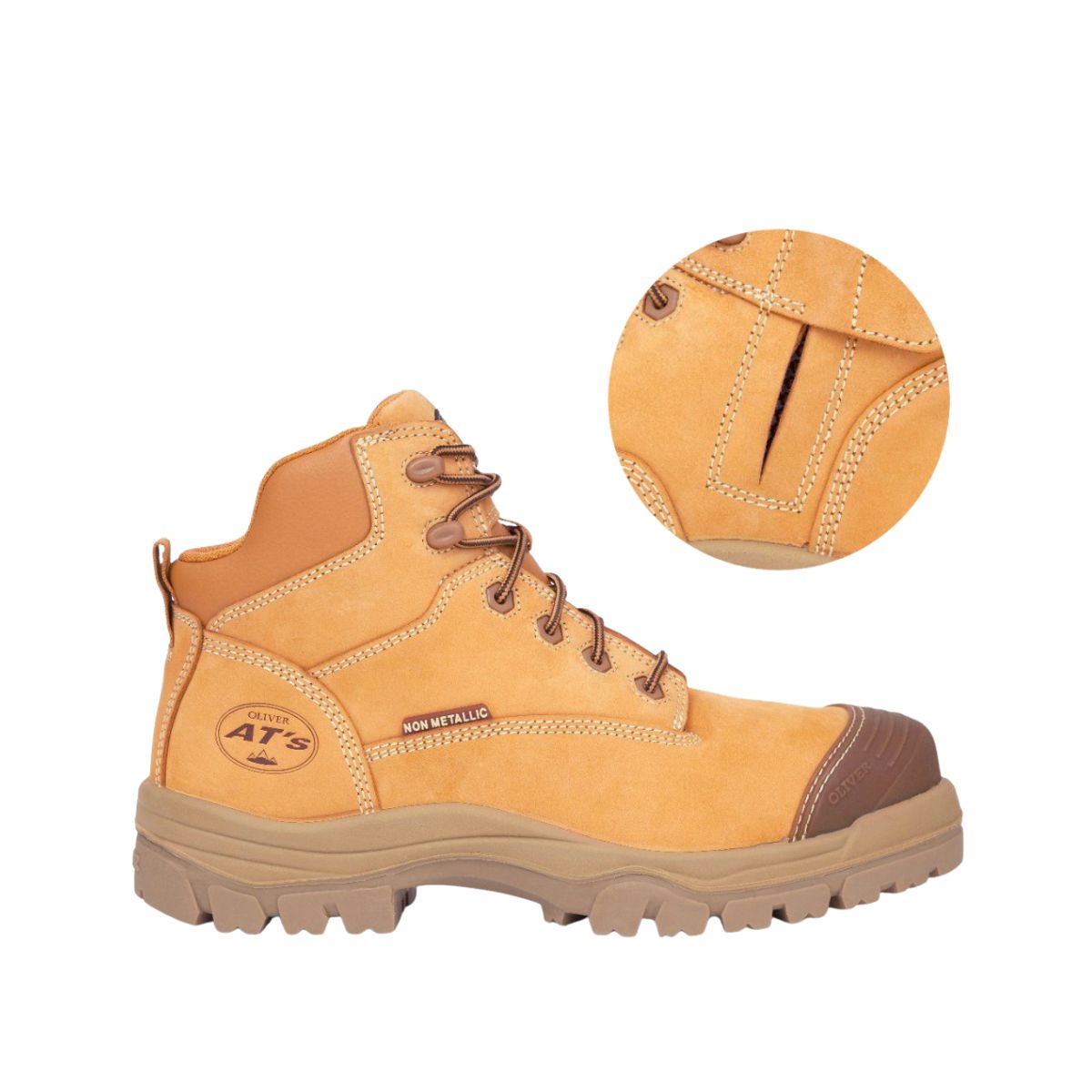 Oliver AT45 Series 130mm Wheat Zip Sided Safety Boot