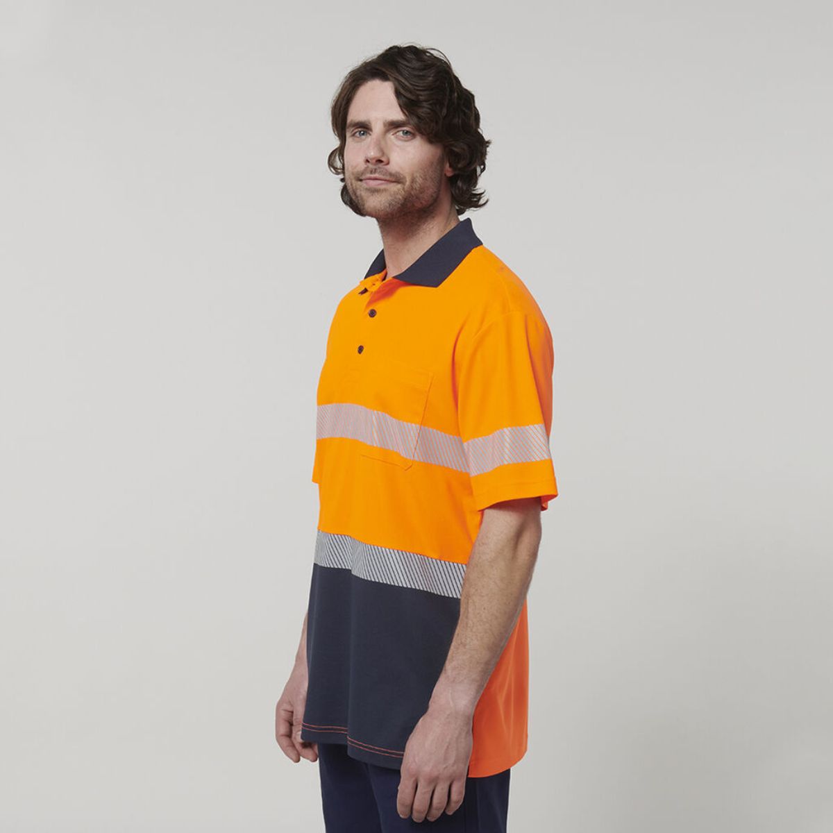 Hard Yakka Men's Short Sleeve Hi Vis Taped Polo Y19618