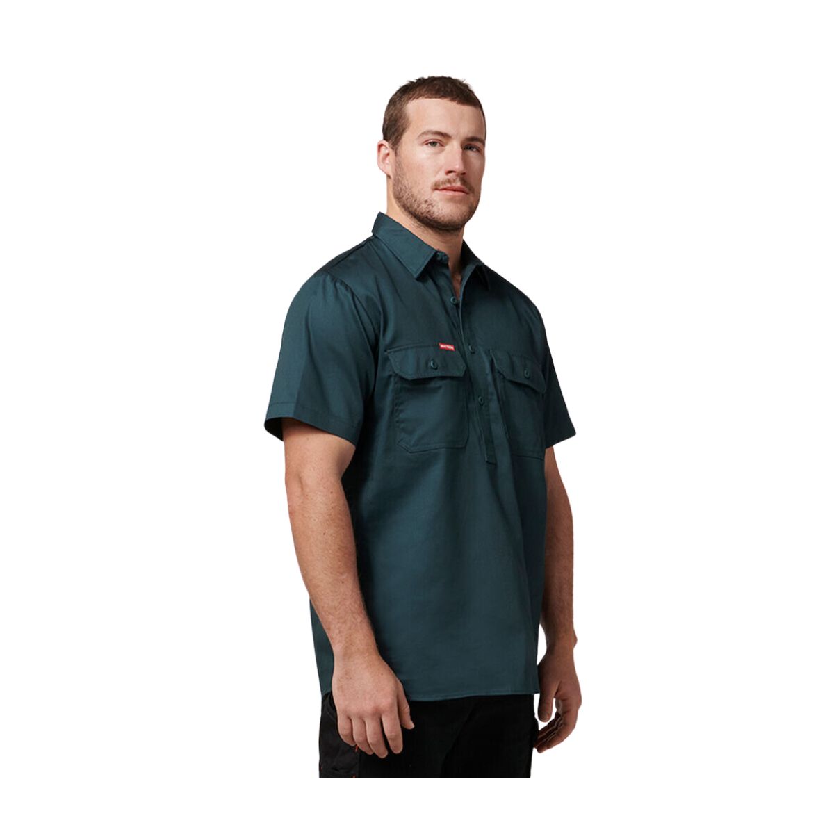 Hard Yakka Short Sleeve Closed Front Cotton Drill Work Shirt Y07540