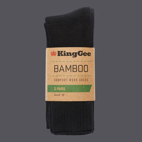 KingGee Men's Bamboo Crew Work Sock K09230 (Pack of 3)