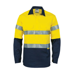 DNC Hi Vis Closed Front Drill Shirt Taped L/S 3849