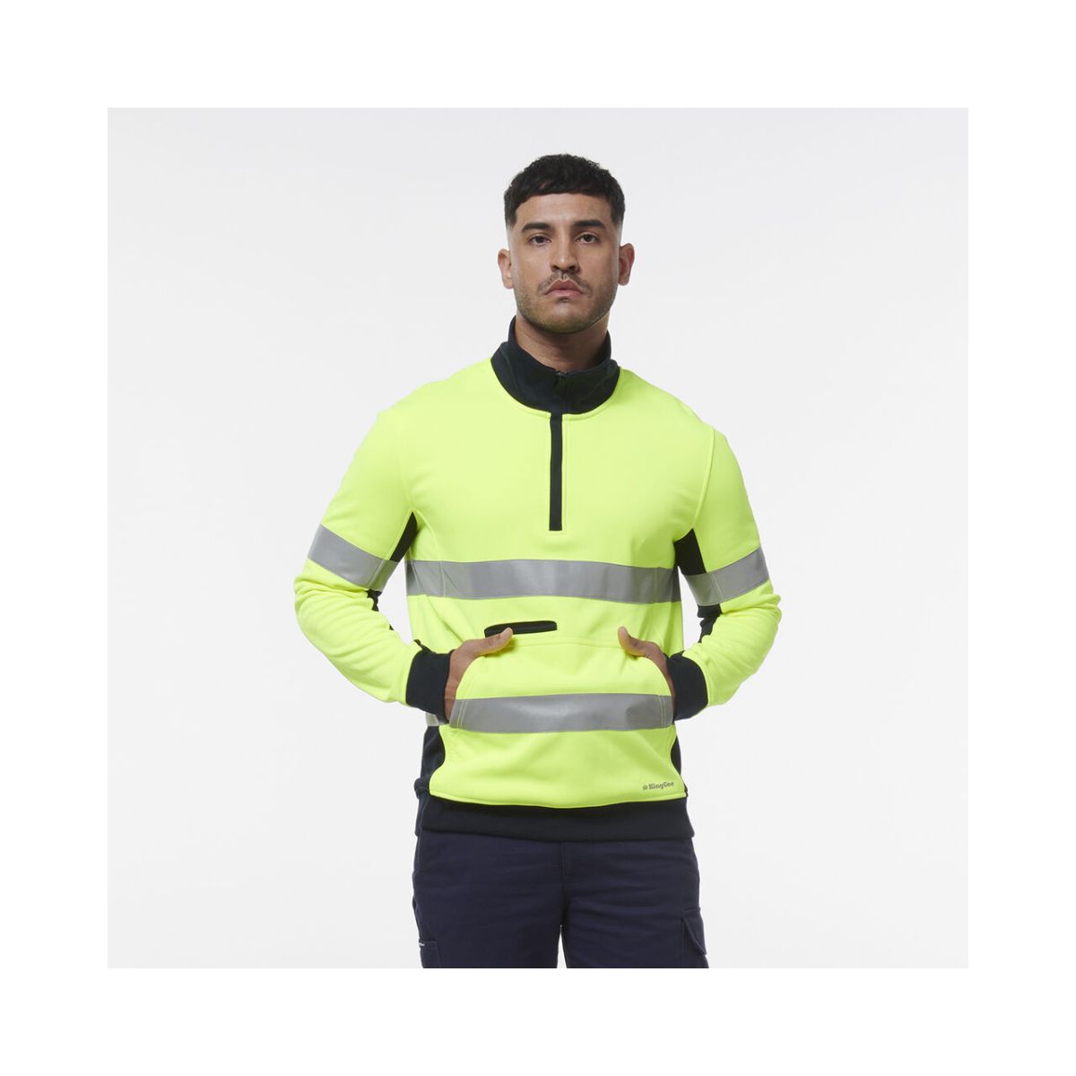 KingGee Hi Vis Reflective 1/4 Zip Fleece K55040