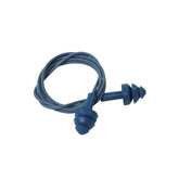 Detectamet Metal Detectable Earplugs - 2 flange Metal Detectable Earplugs with Cord - Blue  (Pack of 200 Pairs)