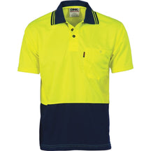 DNC HiVis Two Tone Cool Breathe Polo Shirt, Short Sleeve 3811