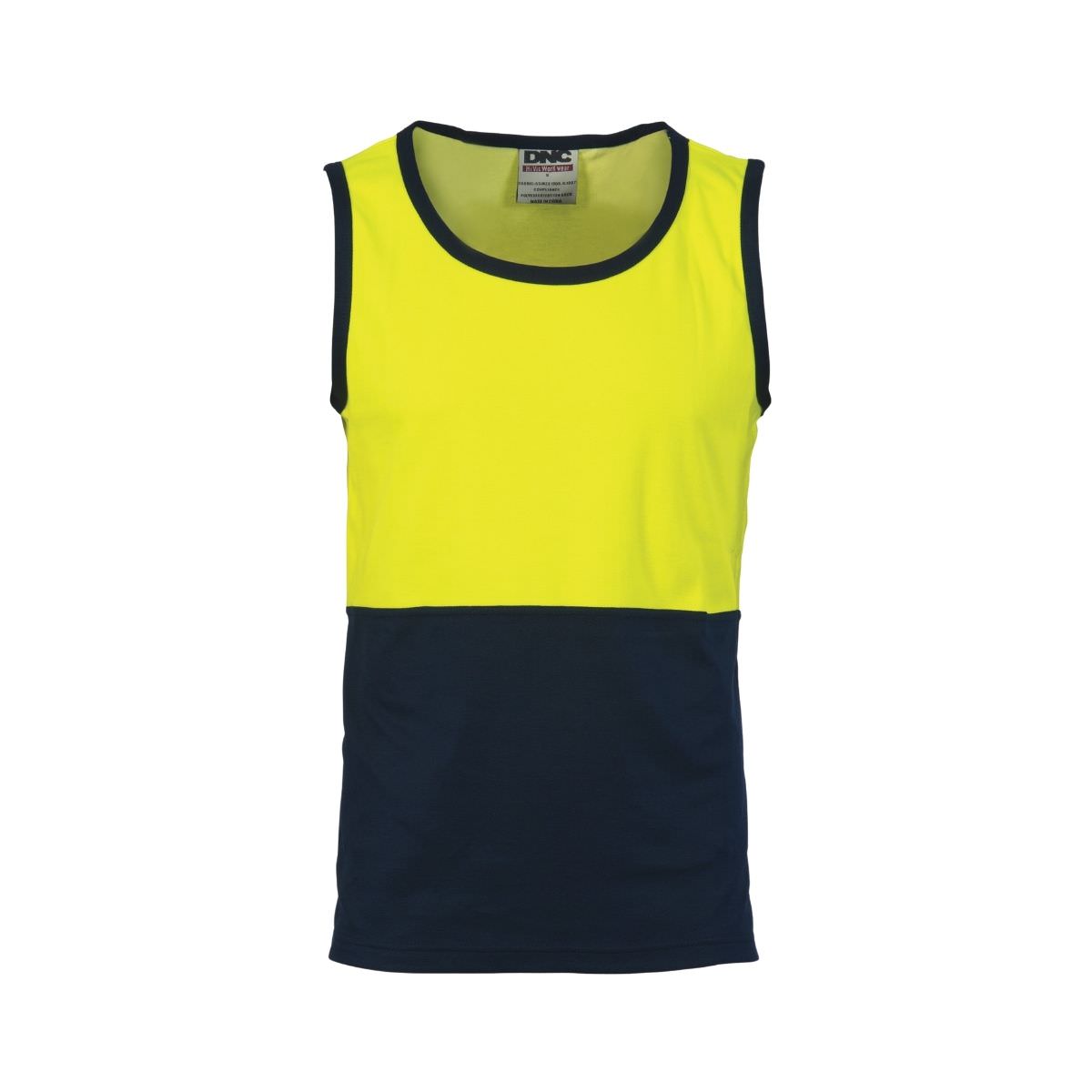 DNC Cotton Back HiVis Two Tone Singlet - 3841