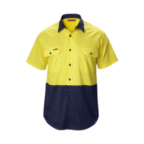 Hard Yakka Core Hi-Vis 2 Tone Vented Short Sleeve Shirt Y07559