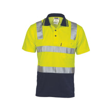DNC Hi Vis Two Tone Cotton Back Polo with CSR Reflective Tape - short sleeve 3817