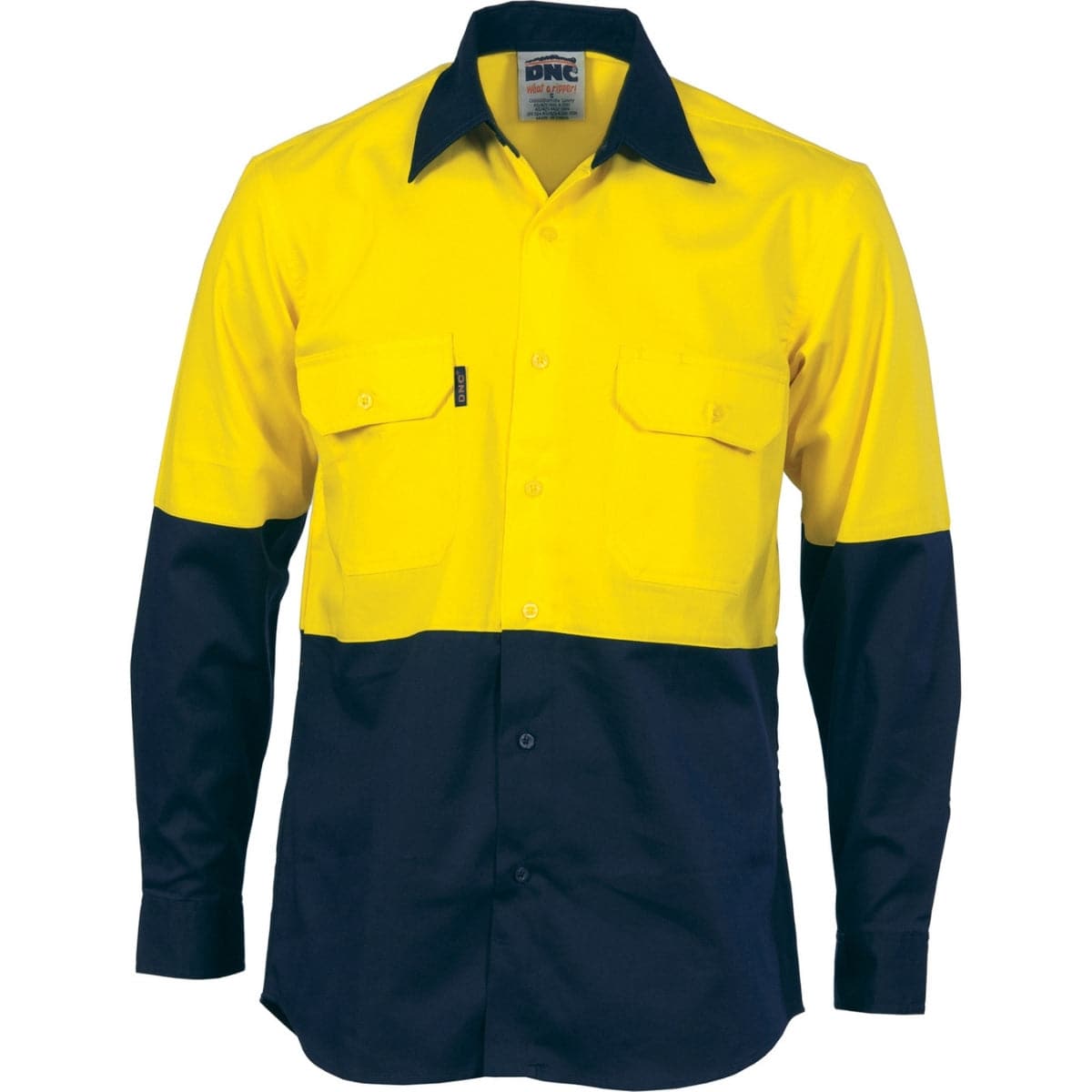 DNC HiVis Two Tone Cotton Drill Shirt - Long Sleeve 3832